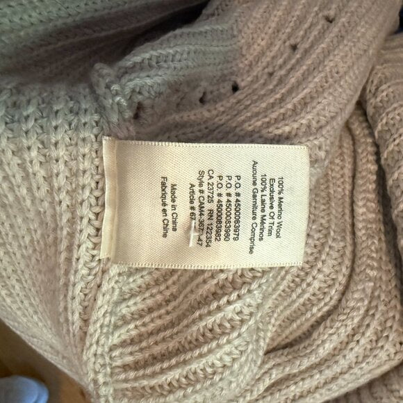 Aritzia Wilfred Darcey Open Cardigan Sweater in Beige Tan Khaki Nude