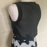 Heartsoul Black & White Chevron Chiffon Long Maxi Dress