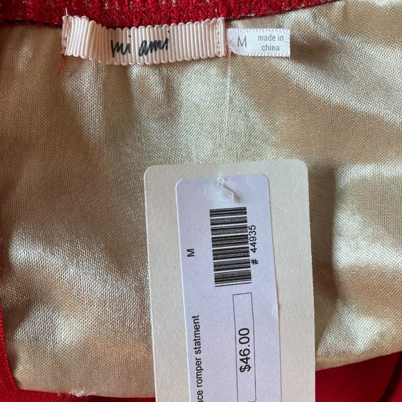 NWT Mi Ami by Francesca's Venice Strapless Lace-Bodice Jumpsuit