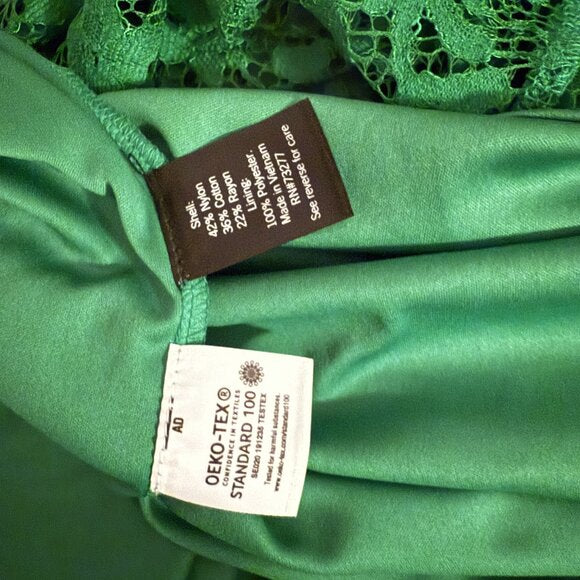 NWT Simply Vera Vera Wang V-neck Lace Midi dress in Emerald Green