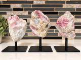 Pink Tourmaline Crystal on Metal Stand