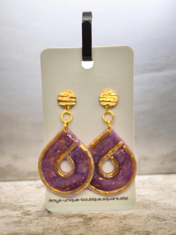 Embroidered Teardrop Earrings