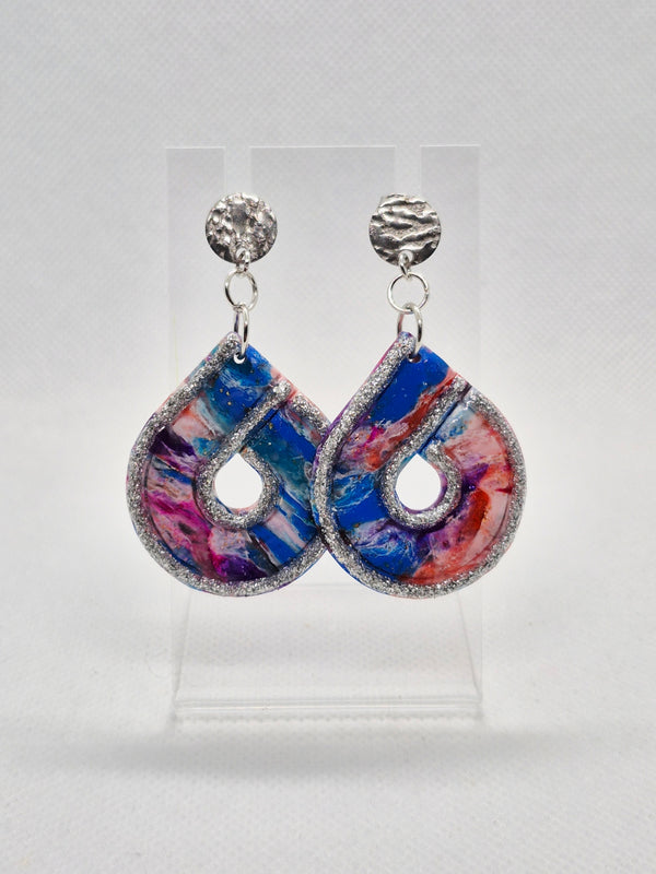 Embroidered Teardrop Earrings
