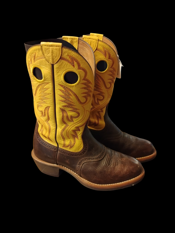 10539 - Ariat Brown/ Yellow Mens Size: 8 Cowboy Boots