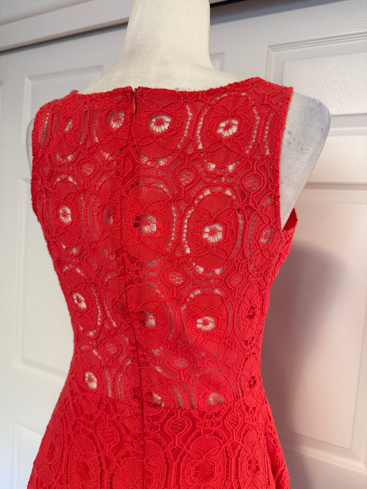 BB DAKOTA 'RENLEY' LACE FIT & FLARE CORAL DRESS sz 4