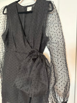 VICI Dee Elly Swiss Dot Sheer Sleeve Dress L