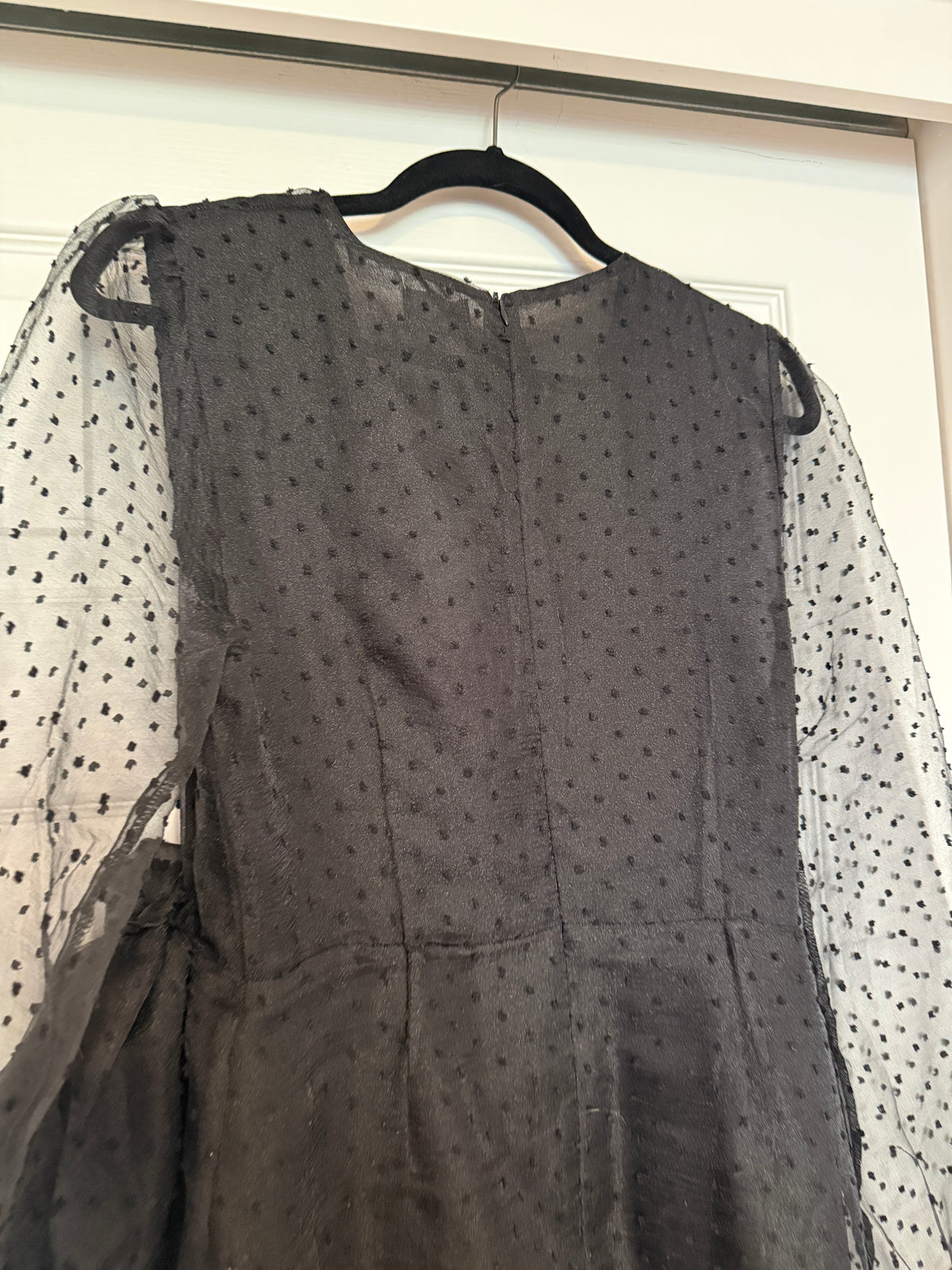 VICI Dee Elly Swiss Dot Sheer Sleeve Dress L
