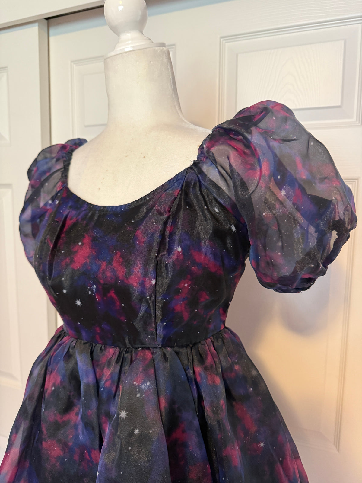 NWT Hot Topic Cosmic Aura Galaxy Tiered Organza Dress Size S