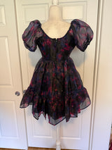 NWT Hot Topic Cosmic Aura Galaxy Tiered Organza Dress Size S