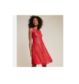 Anthropologie "Georgia" Red Lace Fit & Flare Mini Dress Size 4