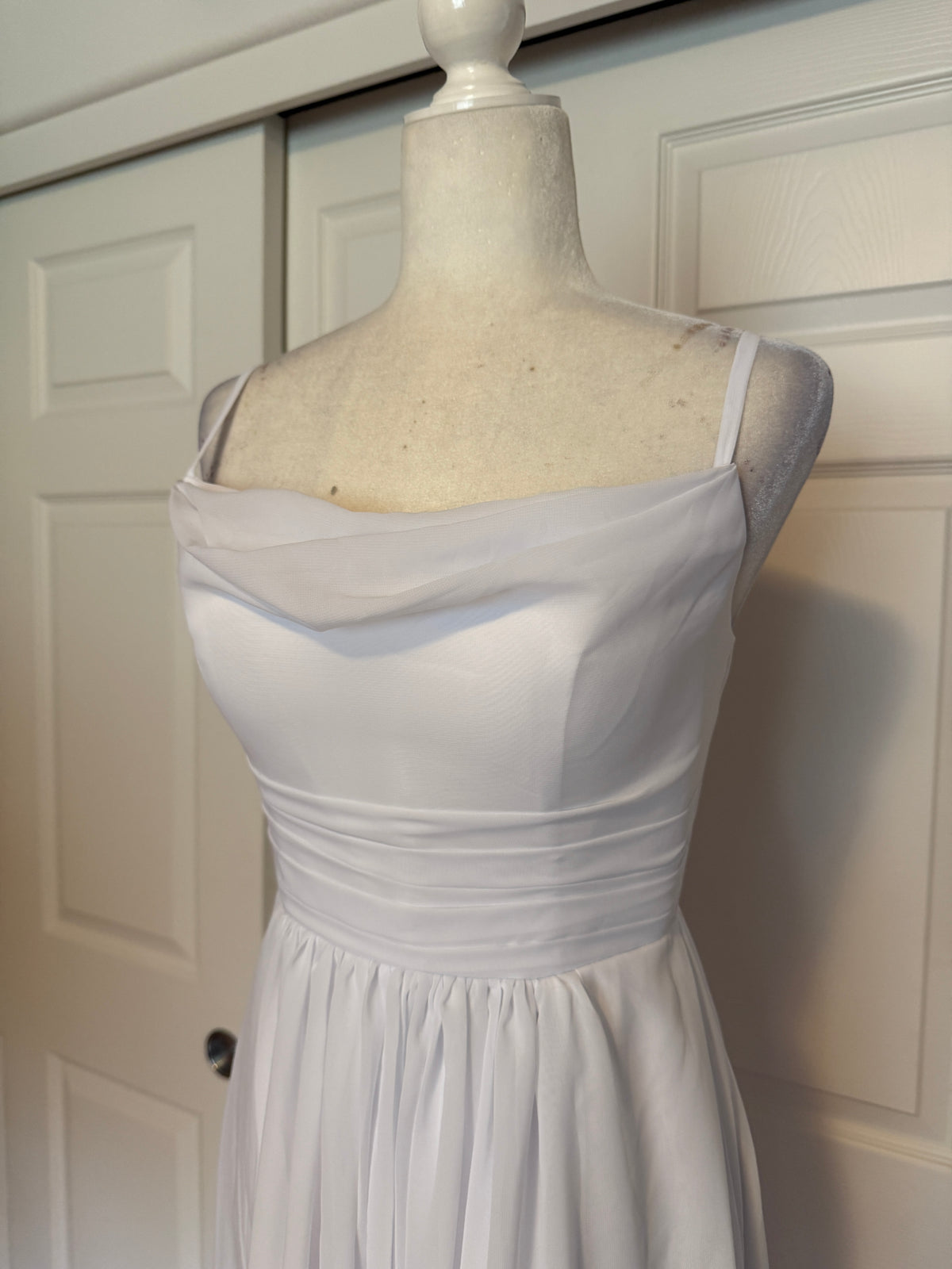 NWT White Chiffon A Line Formal Dress