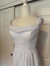 NWT White Chiffon A Line Formal Dress