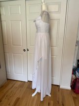 NWT White Chiffon A Line Formal Dress