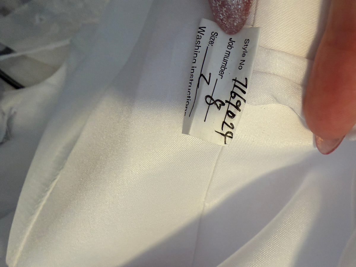 NWT White Chiffon A Line Formal Dress