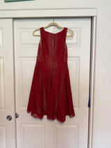 Anthropologie "Georgia" Red Lace Fit & Flare Mini Dress Size 4