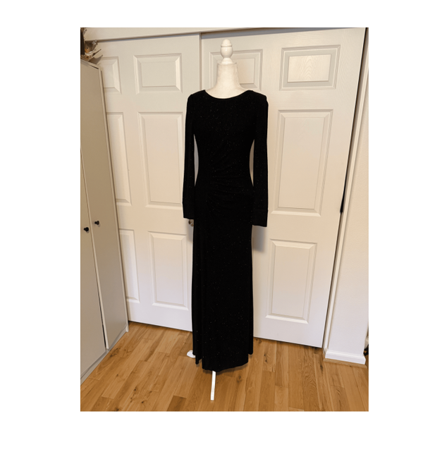 Calvin Klein Longsleeve Black Shimmer Evening Gown