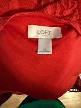 Ann Taylor Loft Red Keyhole Sleeveless Lace Mini Dress