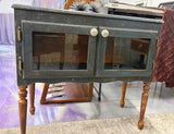 Textured Blue/Drk Brwn Accent Table