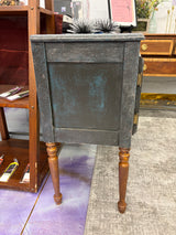 Textured Blue/Drk Brwn Accent Table