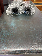 Textured Blue/Drk Brwn Accent Table