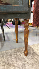 Textured Blue/Drk Brwn Accent Table