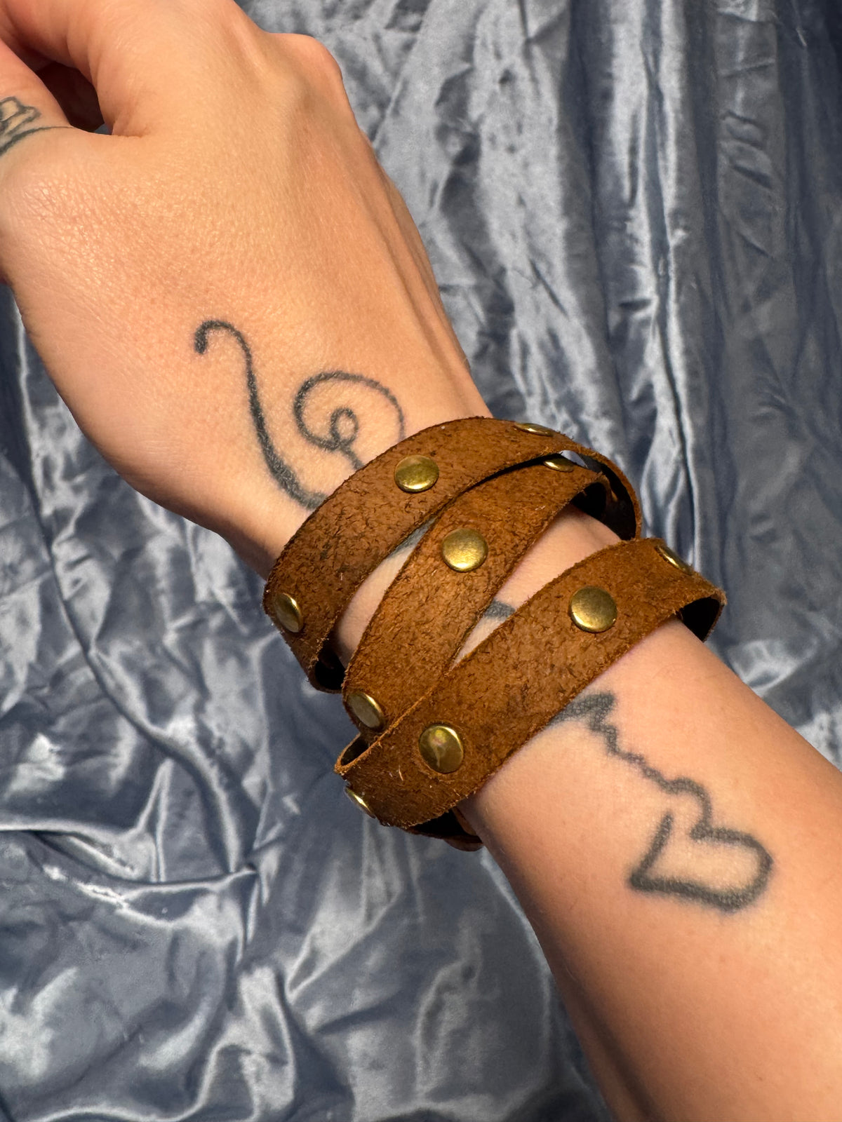 Wrap Bracelet - Brown/Stud