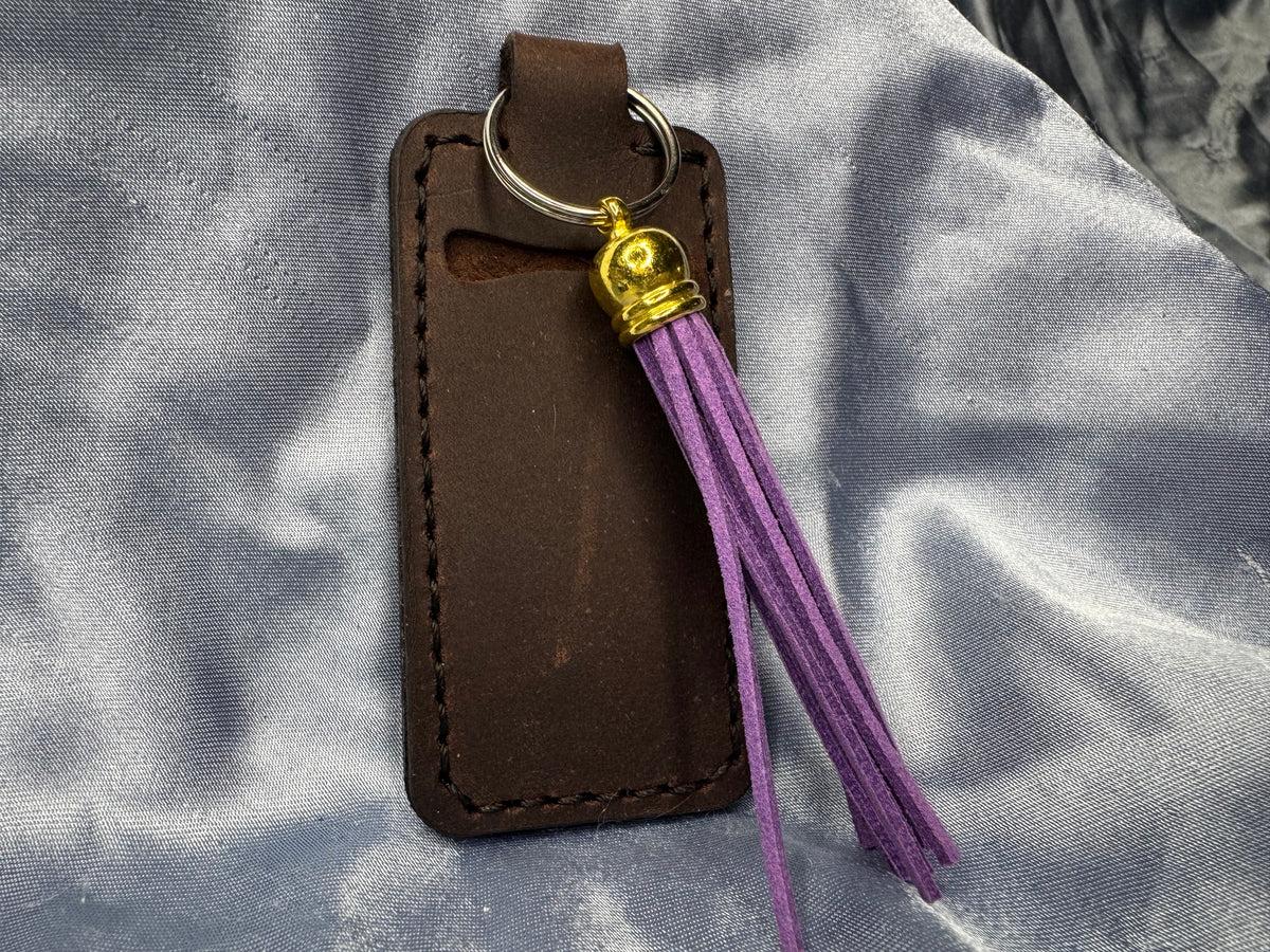 Chapstick Keychain- Dark Brown