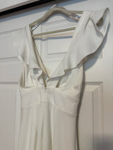 NWT DB Studio Ruffled V-Neck Gown in Ivory