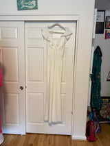 NWT DB Studio Ruffled V-Neck Gown in Ivory