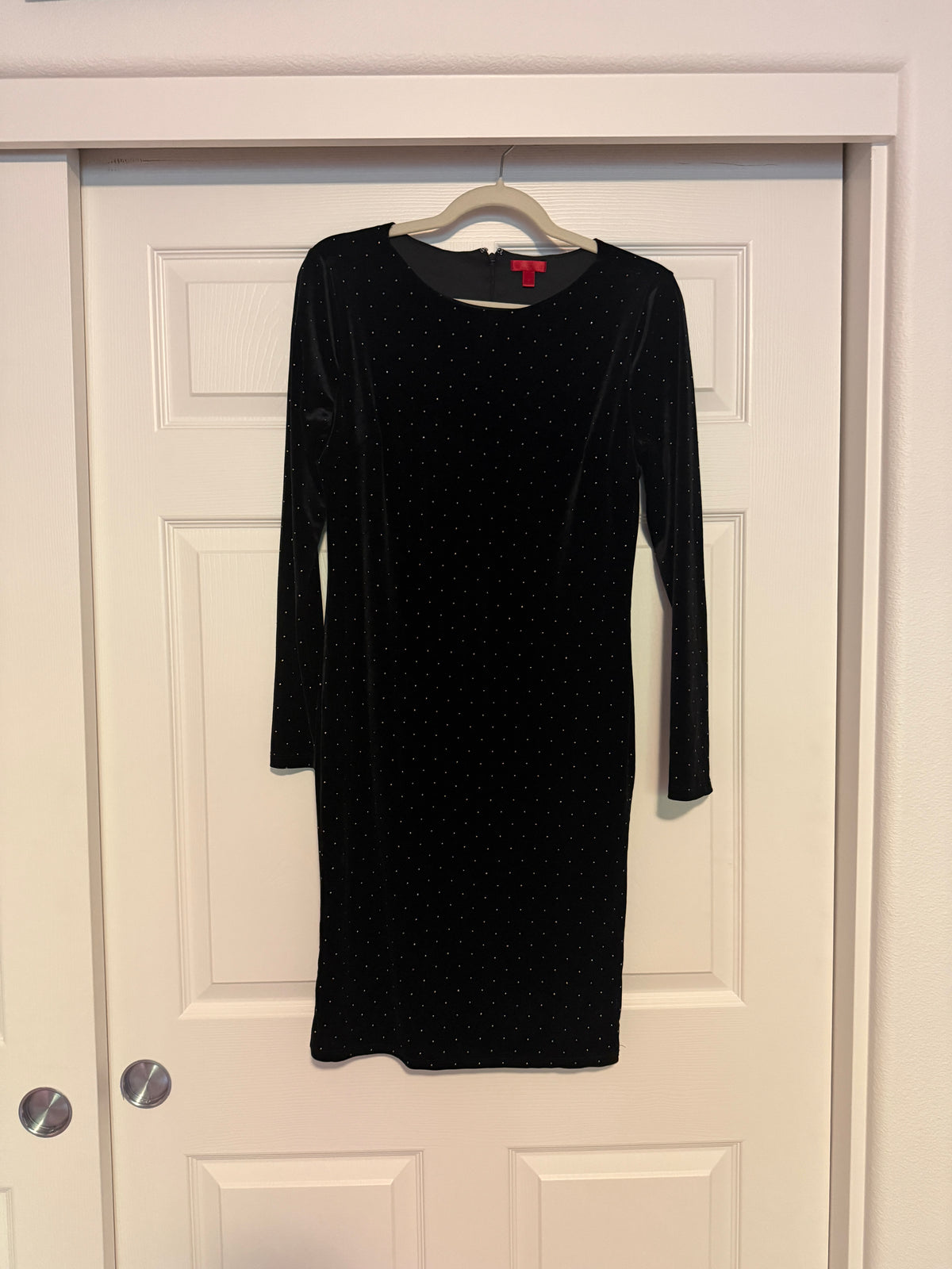 J. Lo Black Velvet Studded Mini Dress