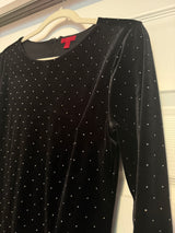 J. Lo Black Velvet Studded Mini Dress