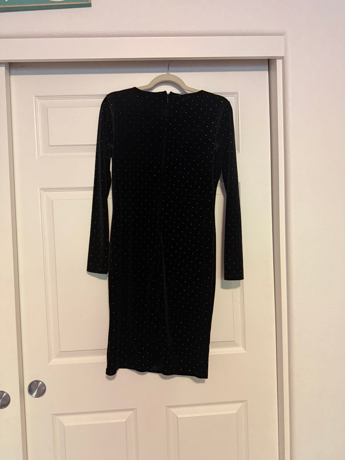 J. Lo Black Velvet Studded Mini Dress
