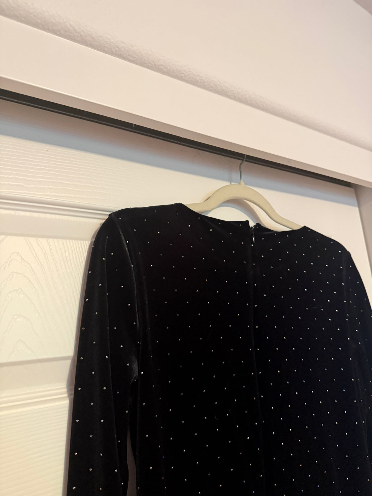 J. Lo Black Velvet Studded Mini Dress