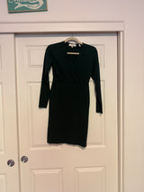 Lark & Ro Green Wrap Sweater Dress