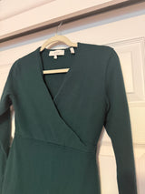 Lark & Ro Green Wrap Sweater Dress