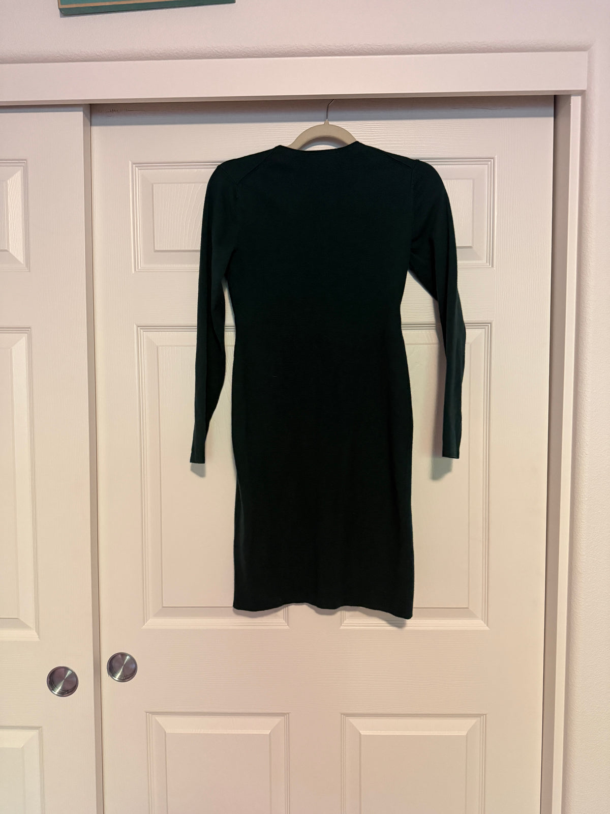 Lark & Ro Green Wrap Sweater Dress