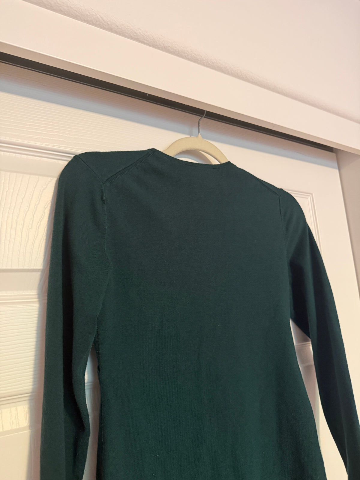 Lark & Ro Green Wrap Sweater Dress
