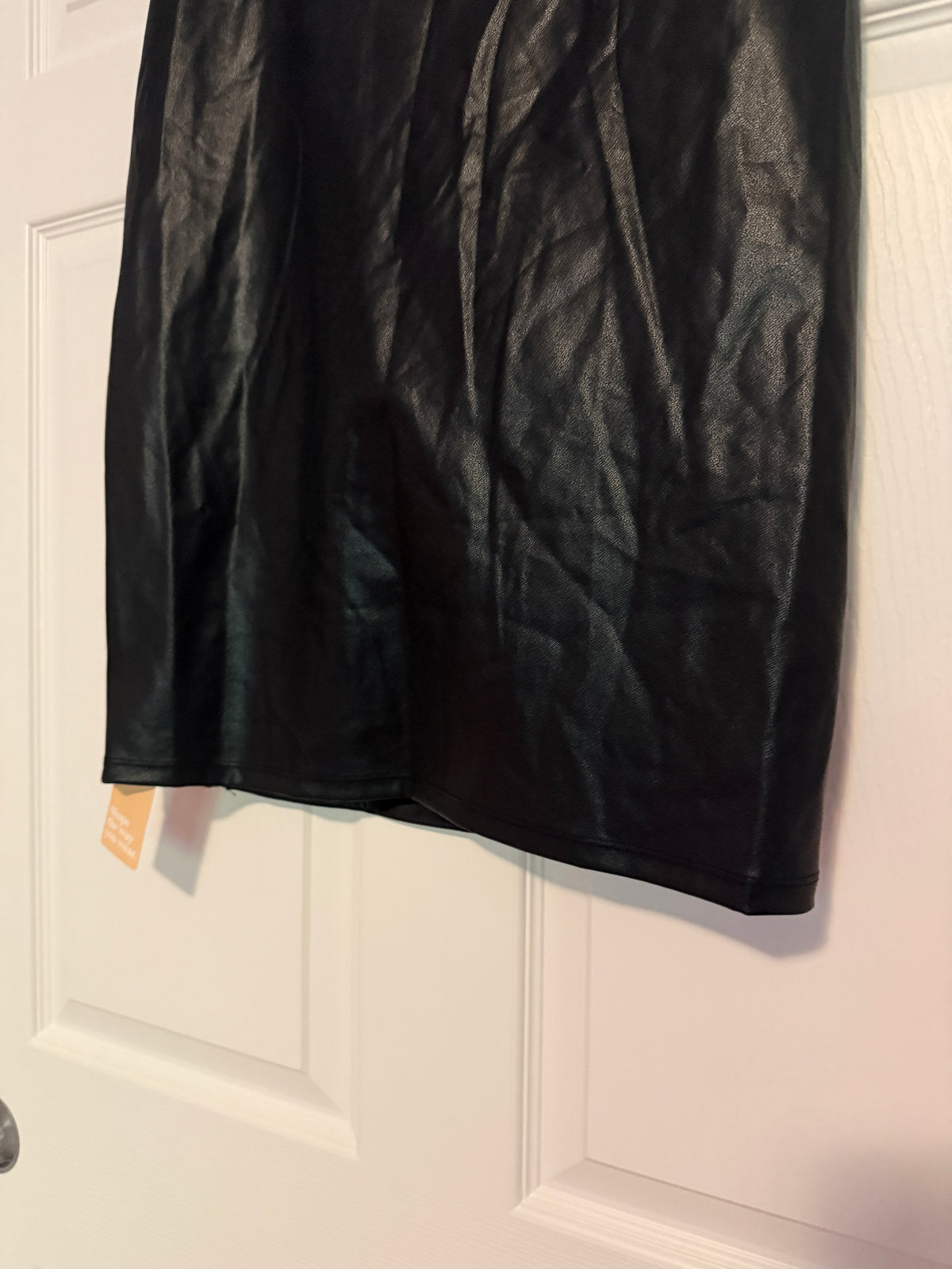 NWT Popilush Black Pleather Shaping Midi Skirt