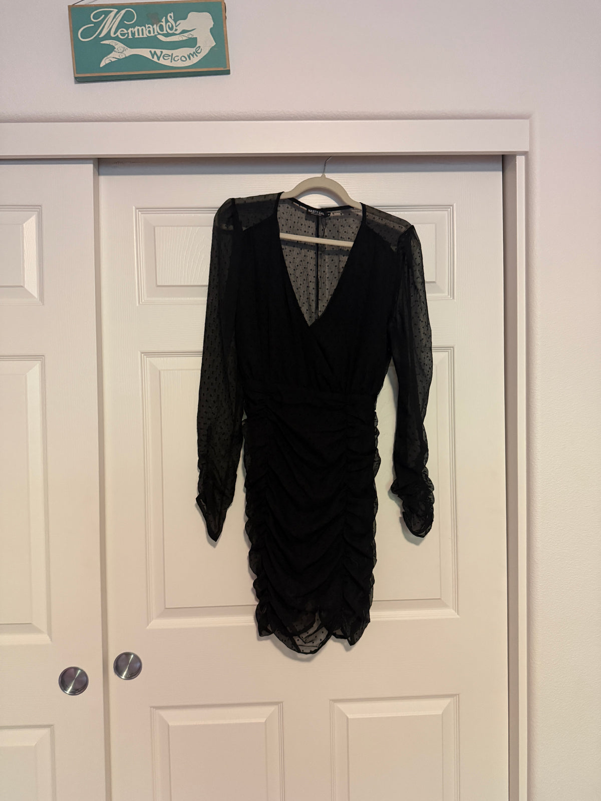 Nasty Gal Sheer For You Ruched Mini Dress