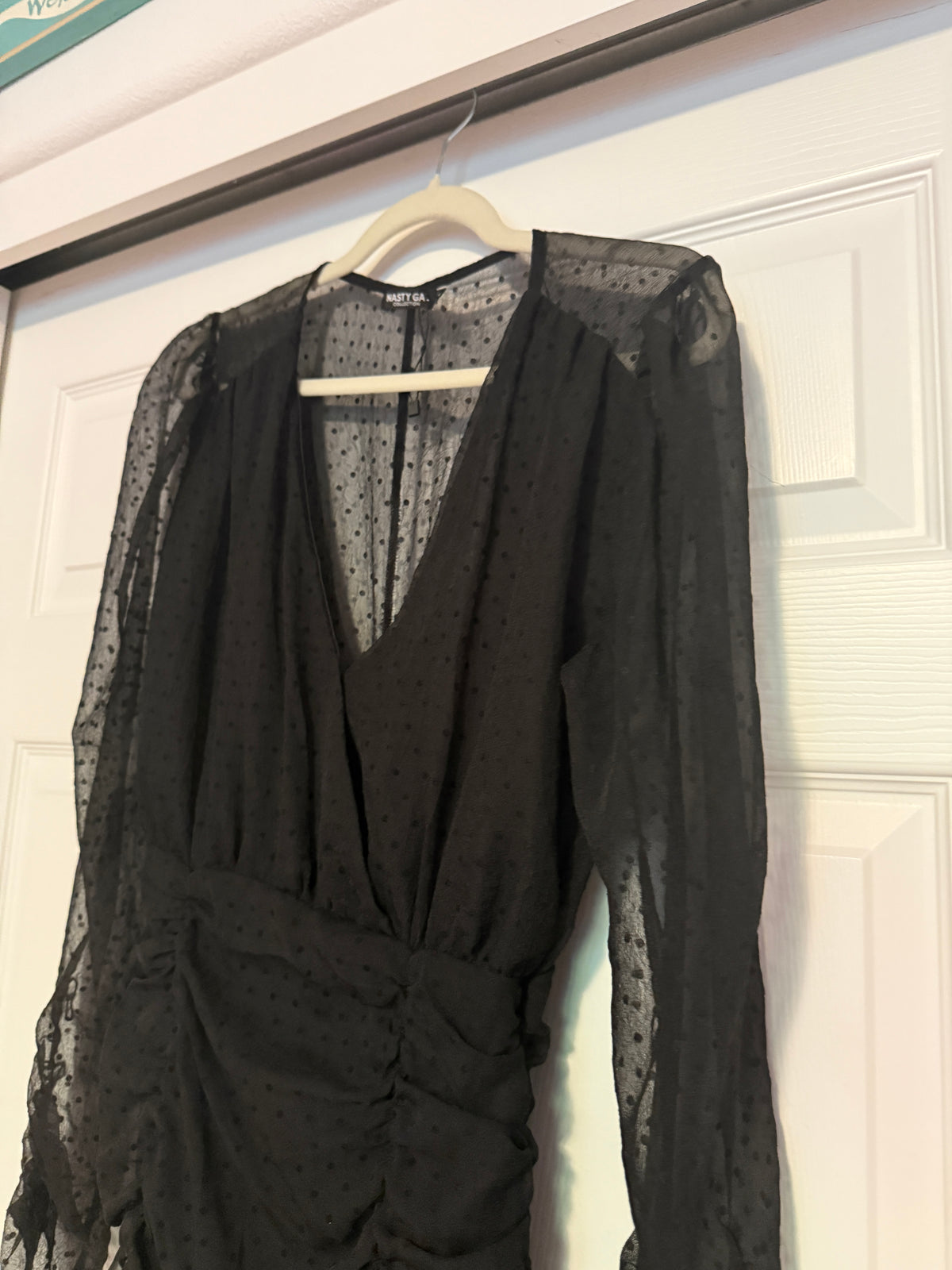 Nasty Gal Sheer For You Ruched Mini Dress