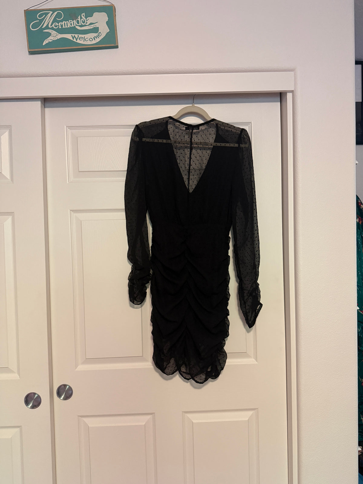 Nasty Gal Sheer For You Ruched Mini Dress