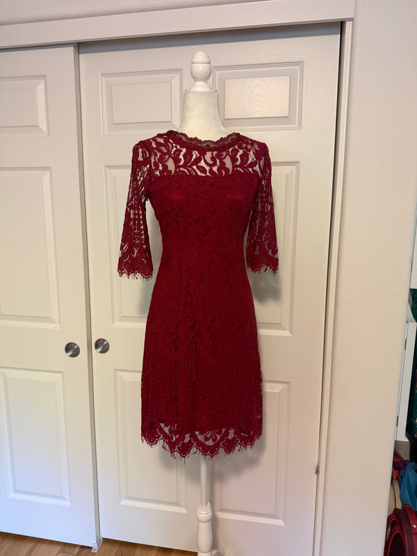 NWT Pinup Fashion Red Lace Mini Dress