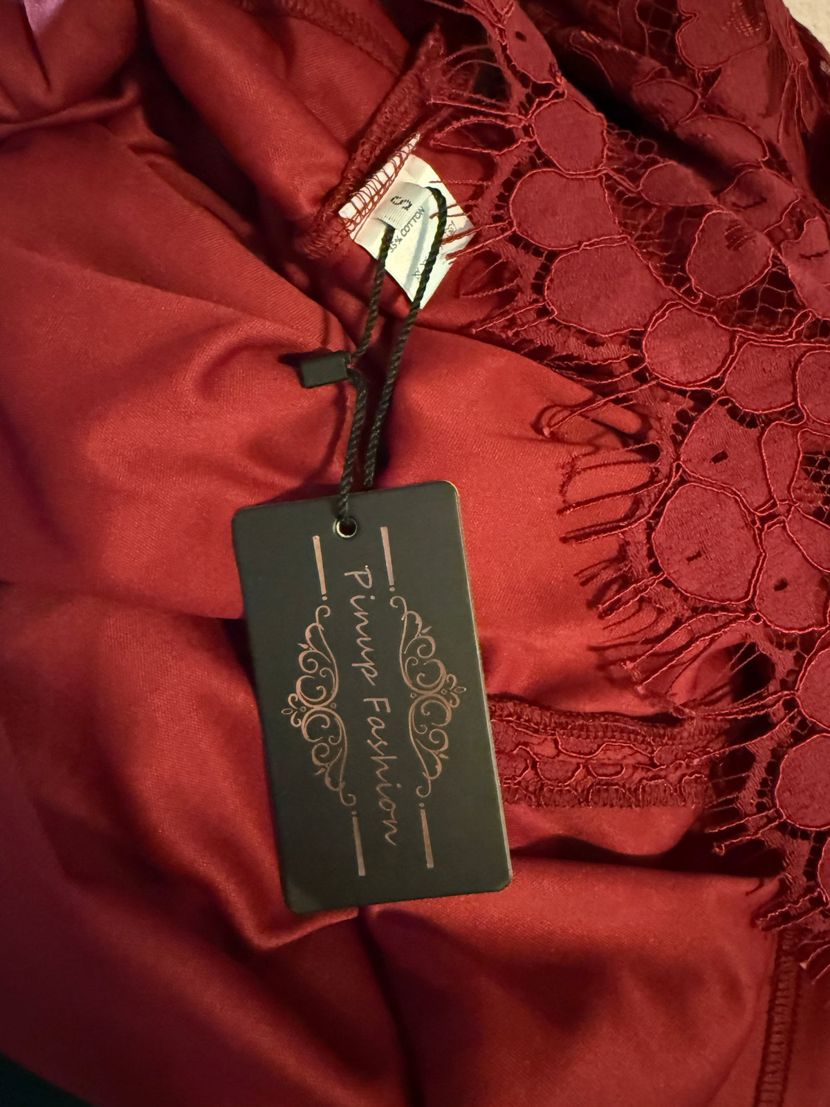 NWT Pinup Fashion Red Lace Mini Dress