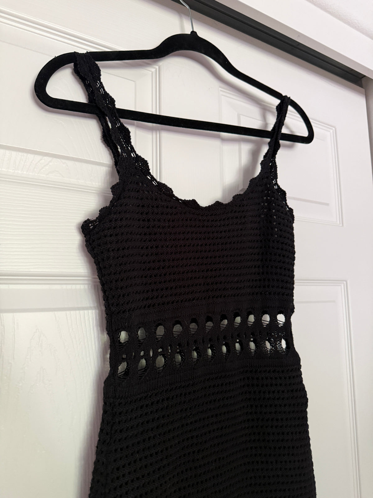 Guess Cassidy Crochet Mini Dress in Black
