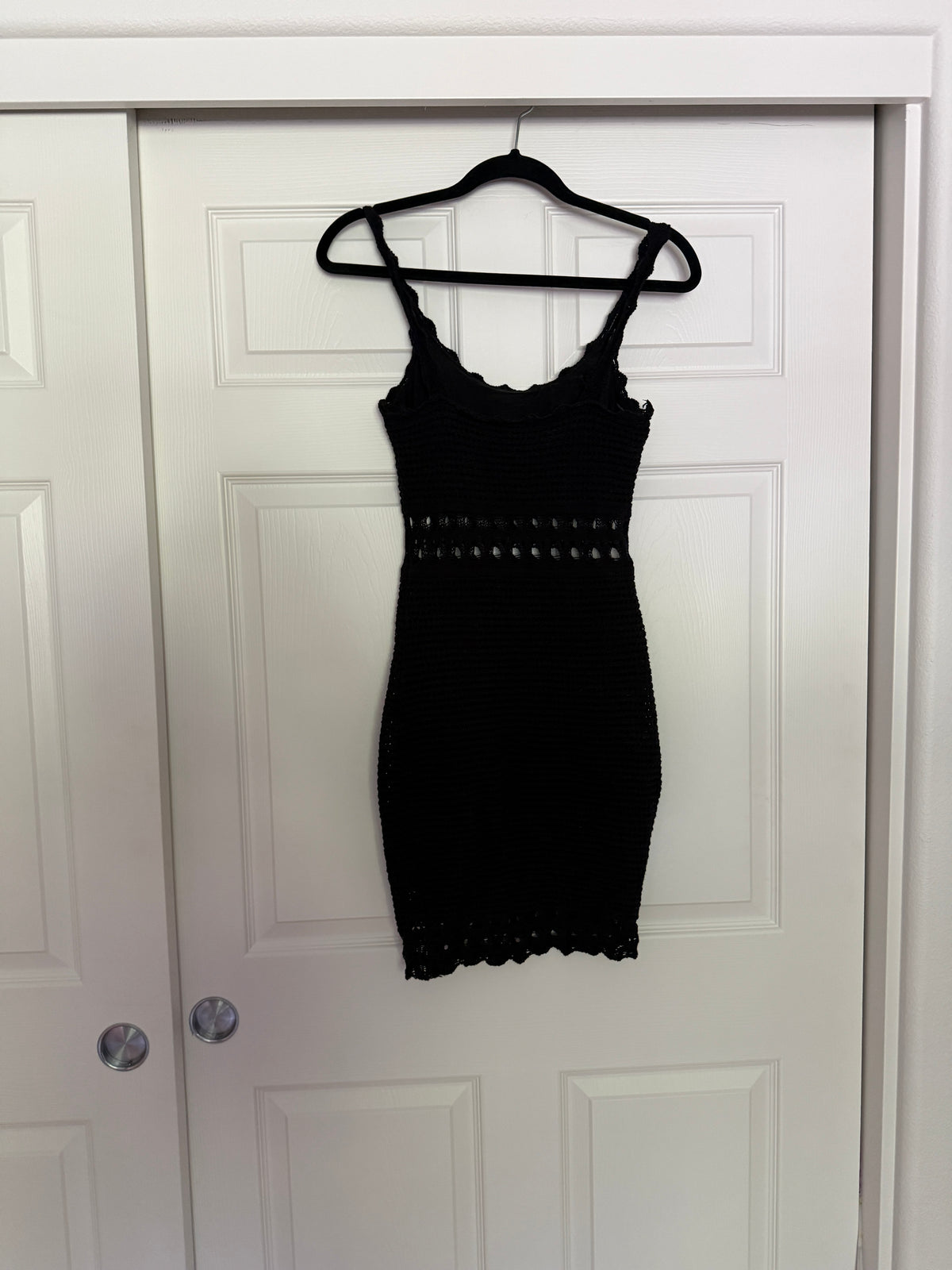 Guess Cassidy Crochet Mini Dress in Black