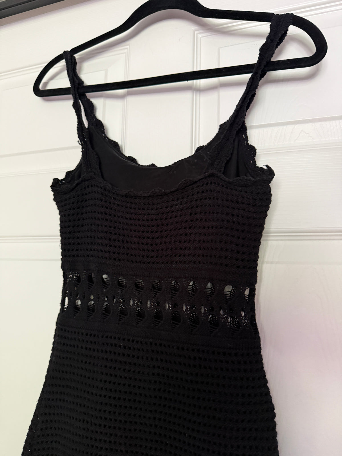 Guess Cassidy Crochet Mini Dress in Black