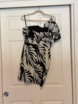NWT WHBM One-Shoulder Jacquard Dress, Sz 4