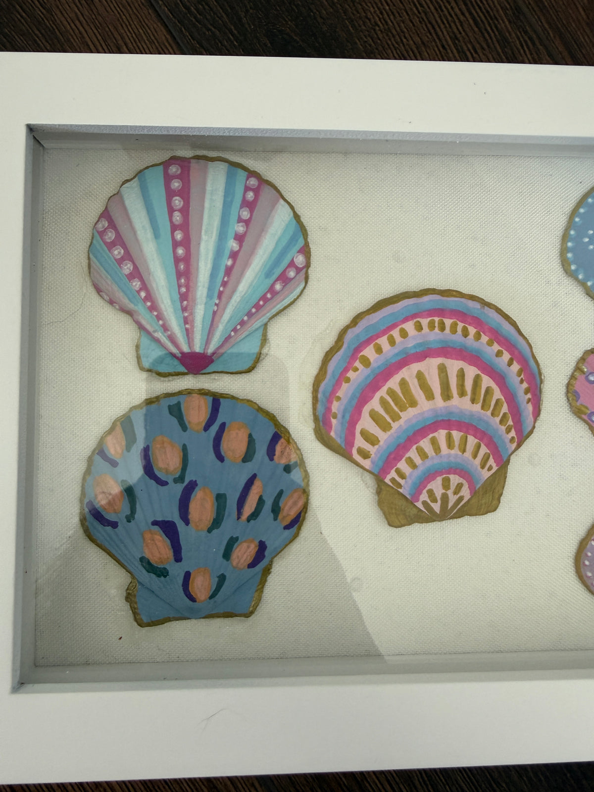 Shells in Frame - White Rectangle
