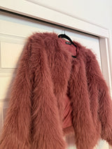 Pink Faux Fur Jacket - Pretty Garden
