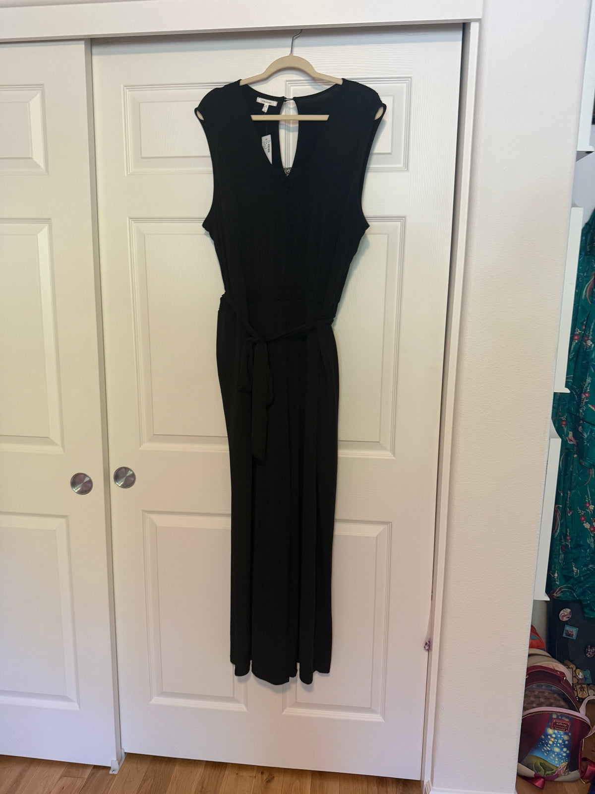 NWT Maurices Black Lace Trim Pocket Jumpsuit